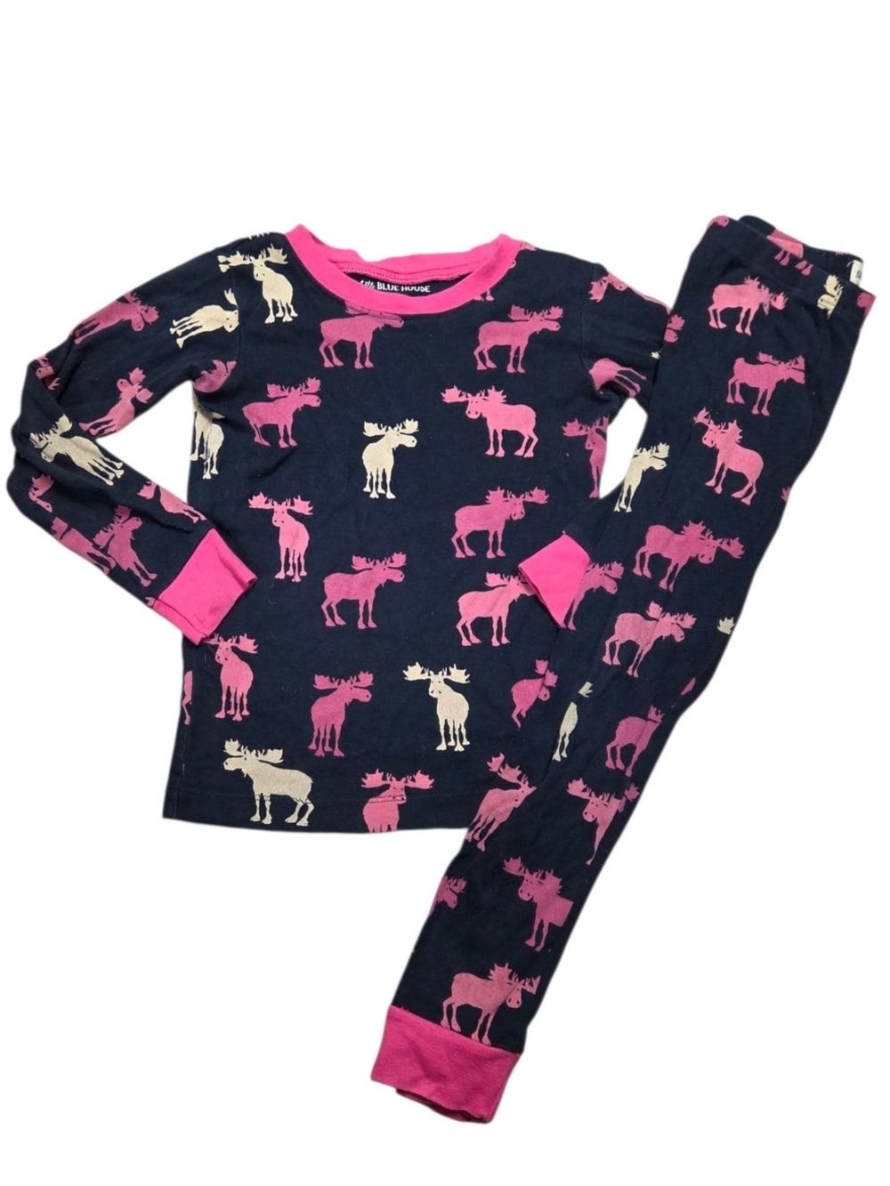 6y Girls Moose Pajama Set LITTLE BLUE HOUSE